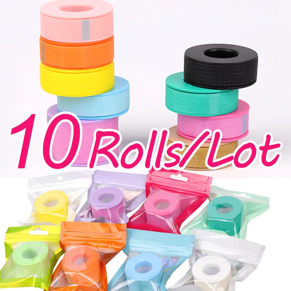 Nouveau lot de 10 bandes adhésives en gel de silicone non tissé, respirantes, résistantes aux allergies, microporeuses, pour extensions de cils, outil de maquillage