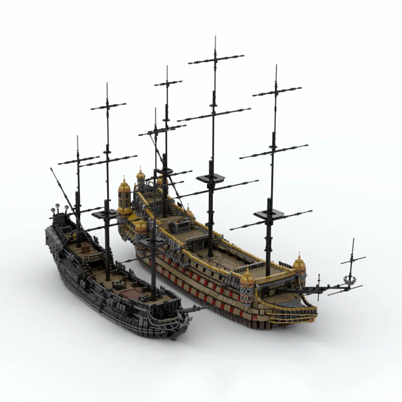 15684pcs MOC Silent Mary Fantasy Cartoon Pirates Caribbean Ship Adventure Model Building Blocks Construction Kit Pro Toy Gift