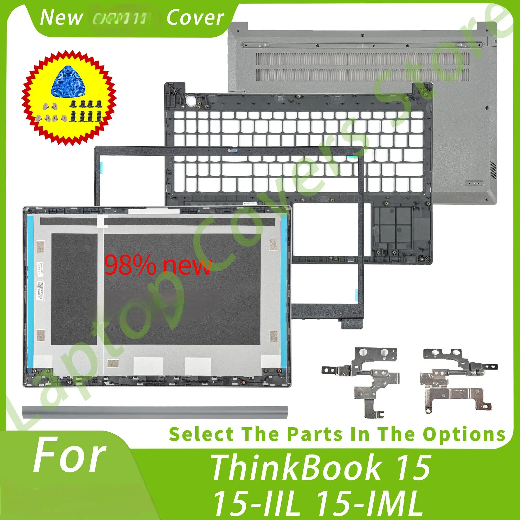 

Laptop Covers For ThinkBook 15 15-IIL 15-IML LCD Back Cover Front Bezel Upper Case Bottom Replace Gray 4ELVALCLV50 44LVALBLV10