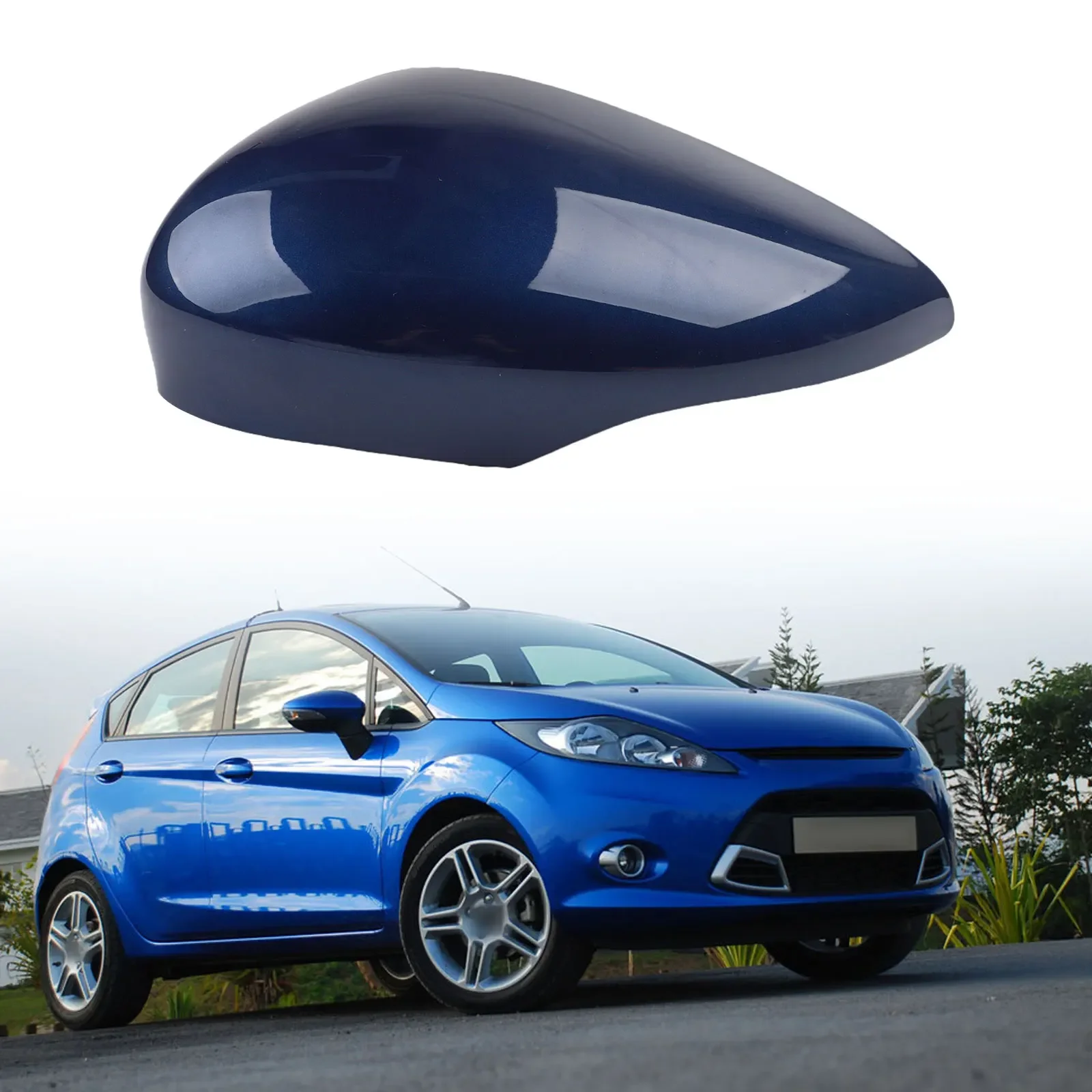 Cap Mirror Cover Office Outdoor Side 1 Pc Accessories Car Dark Blue Left Parts Replacement For Ford For Fiesta