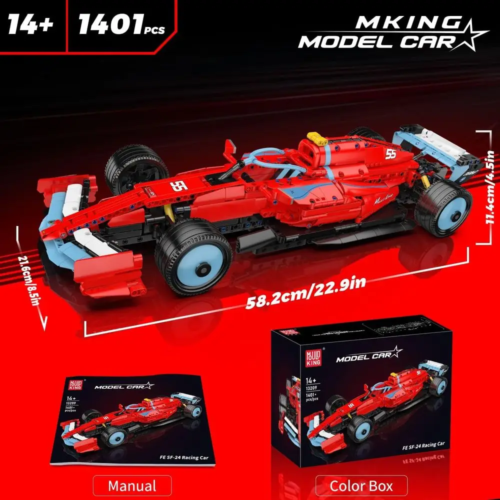Kit di costruzione di auto super sportive: modello di auto da corsa MOC da 1401 pezzi per adolescenti e adulti 14+