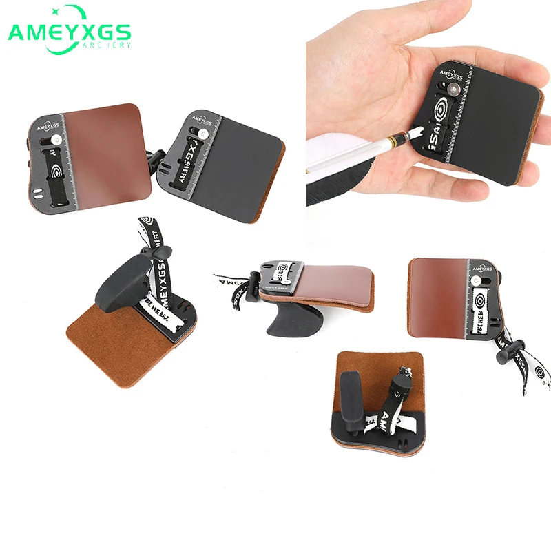 

Finger Guard Cowhide Leather + Alloy Plate Left/Right Hand S/M/L Archery Fingers Protection Adjustable for Bow Outdoor Hunting