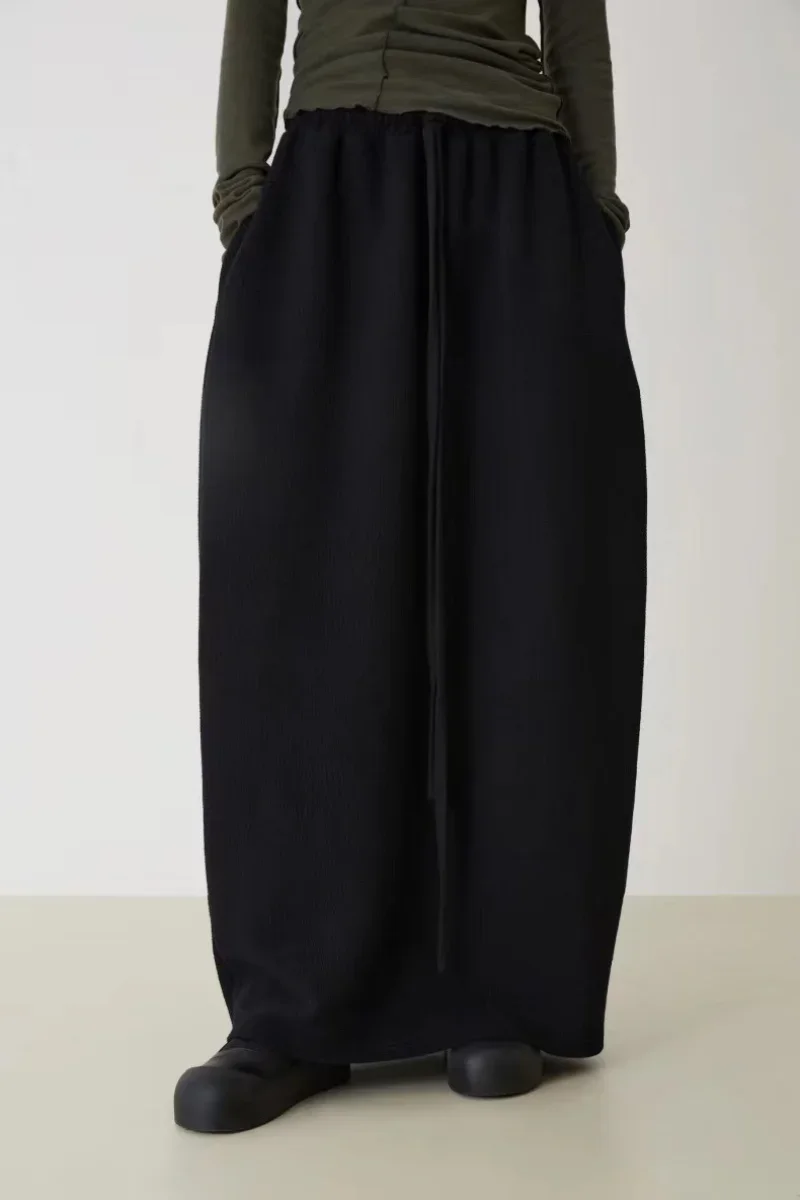 

Early Spring New Designer Style Simple Loose All-match Drawstring Skirt Women