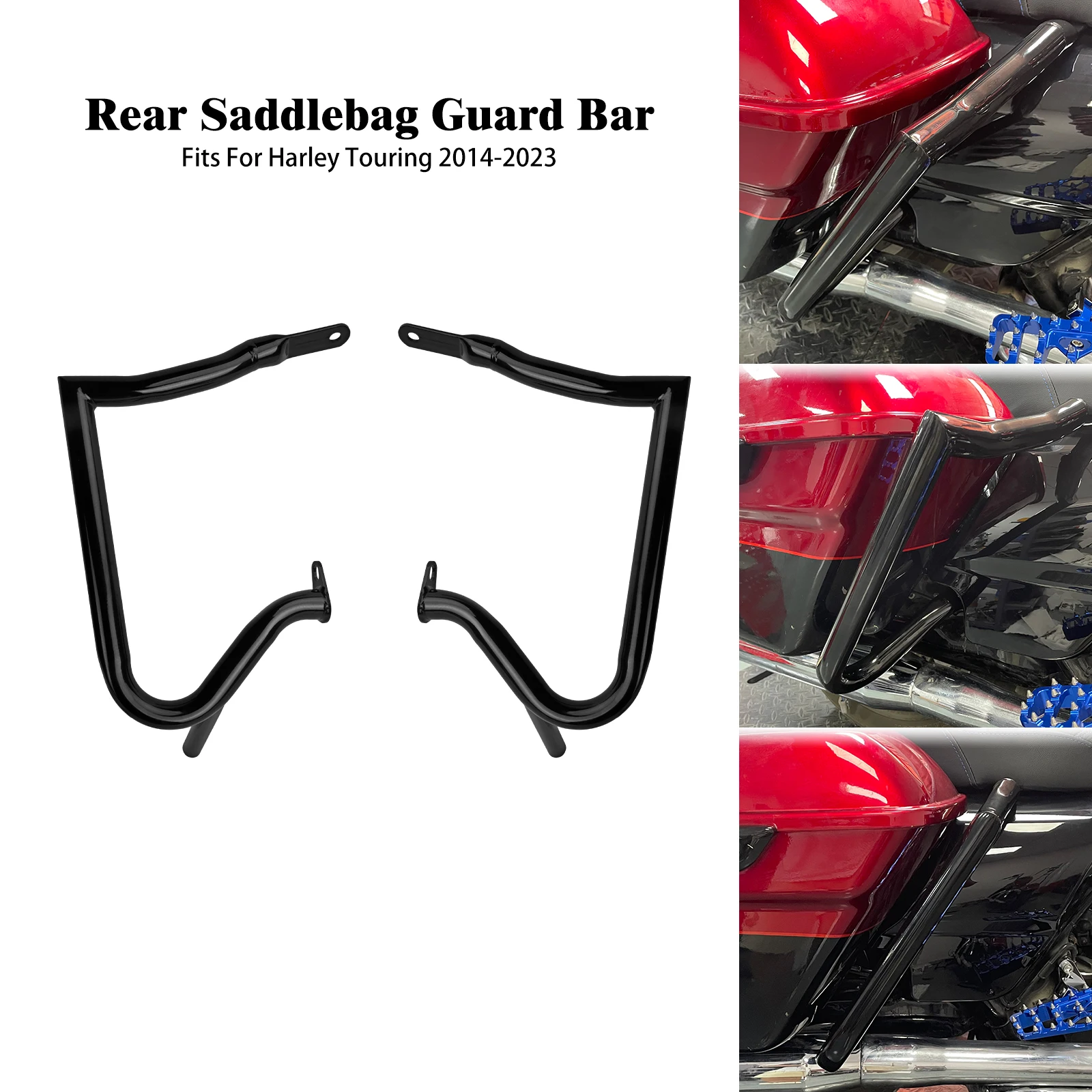Motorcycle Rear Saddlebag Crash Guard Rail Support Crash Bar For Harley Touring Electra Street Road Glide Road King 2014-2023