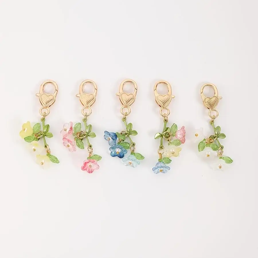 1/5/10/20/50/100pcs Fresh Morning Glory Trumpet Flower Keychain for Women, Valentine's Day Gift, Creative Decorative Pendant for
