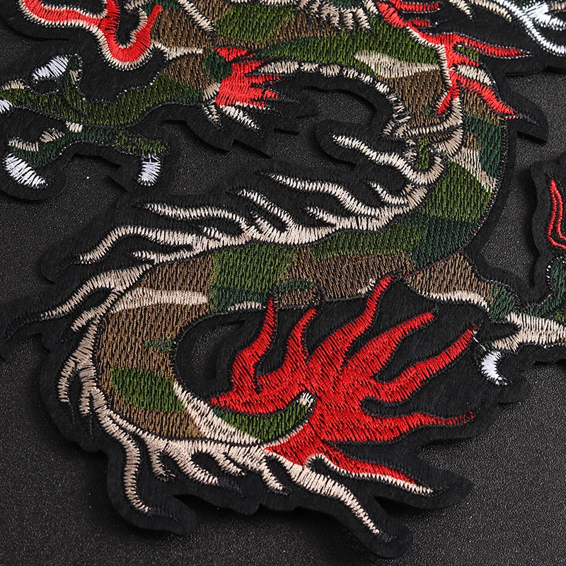 Large Chinese Loong Size: 31x23cm Embroidered Patch Iron on for Clothes Backpack Badge Diy Clothing Sticker Applique