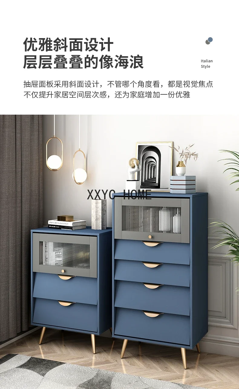 Modern Bedroom Storage Cabinet Storage Four-Bucket Cabinet Small Apartment Living Room Side Cabinet Chest of Drawer