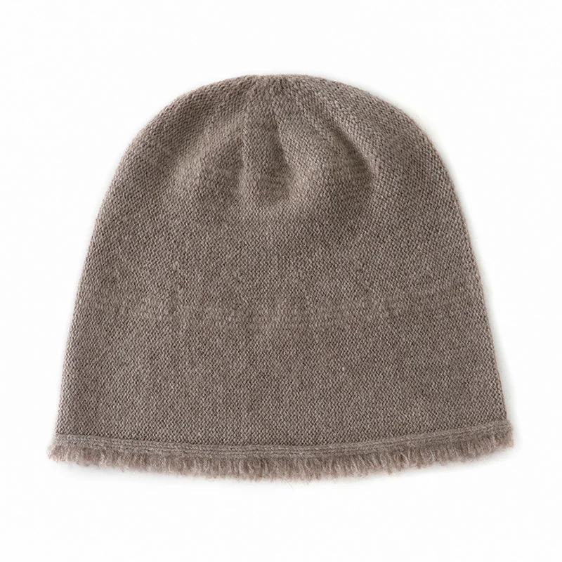 LDZWSM Winter Hat For Women Solid Color Cashmere Wool Beanies Cap Woman Soft Knitted Bonnet Female Warm Beanies I3034055 image 3