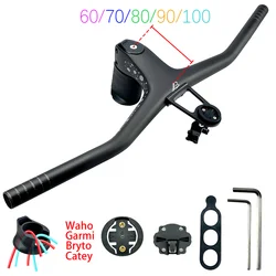 BALUGOE Integrated Mtb Carbon Handlebar Bicycle Handlebar Matt Black Handlebar Mountain Bike Accessories Half internal wiring