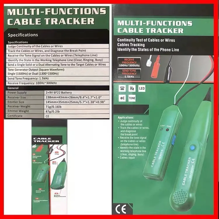 MS6812 Cable Tracker Tester Professional Line LAN detector UTP STP Telephone Wire Tracer Breakpoint location Diagnose Tone