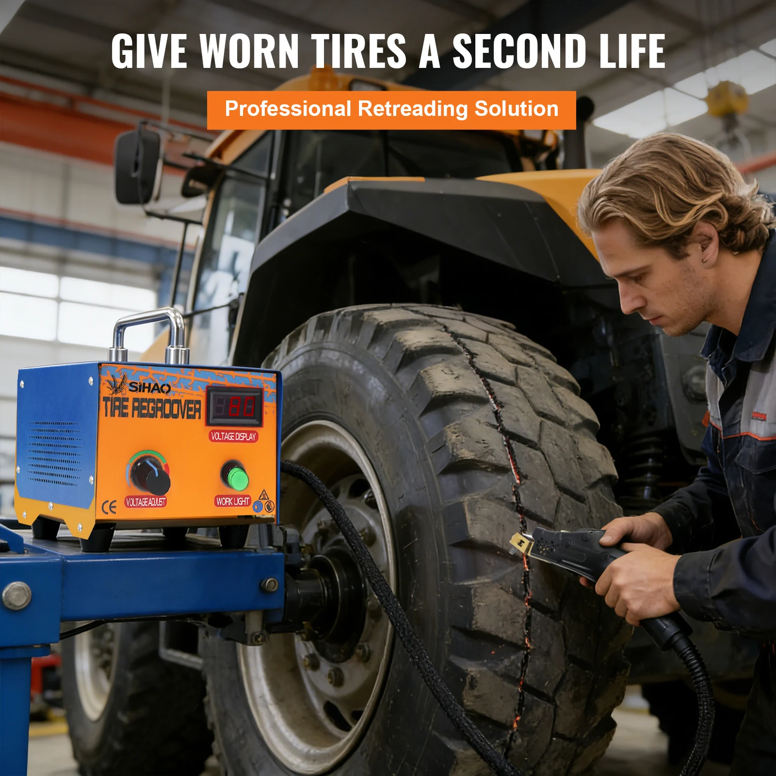 

Цифровая машина для нарезки протектора шин SIHAO 1 кВт, инструмент для нарезки протектора шин, оснащенный U/V-образными лезвиями для резки резины