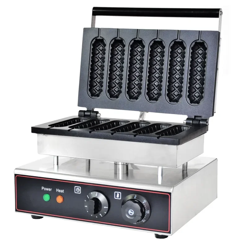 Commercial Electric 6 Bar Waffle Maker Machine For Snack Food Production High Efficiency Bakery Equipment Automatic Heating