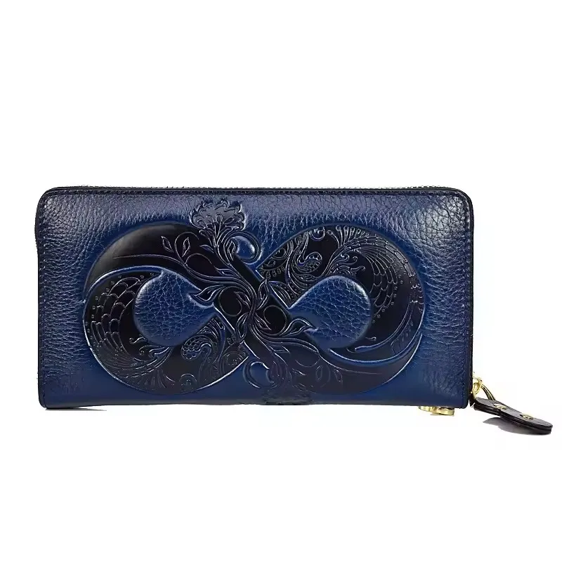 Dompet Kulit Asli Besar Wanita 2025 Tas Dompet Kulit Sapi Asli Baru Tas Tangan Clutch Tempat Kartu RFID