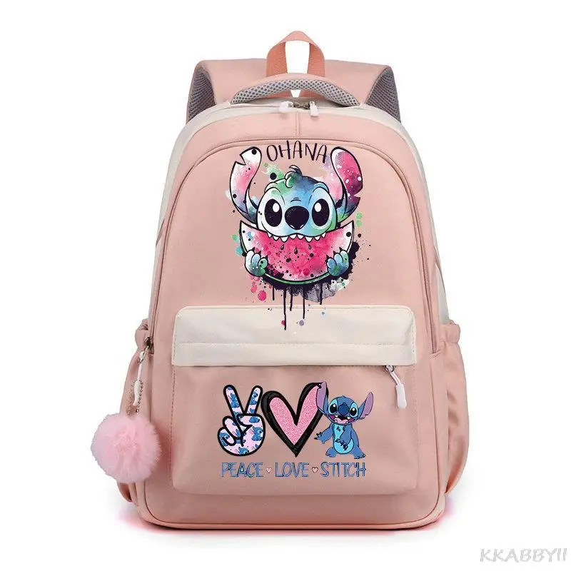 Lilo And Stitch Backpack Travel Waterproof Patchwork Casual Daypack SchoolBag Teens Laptop Mochilas