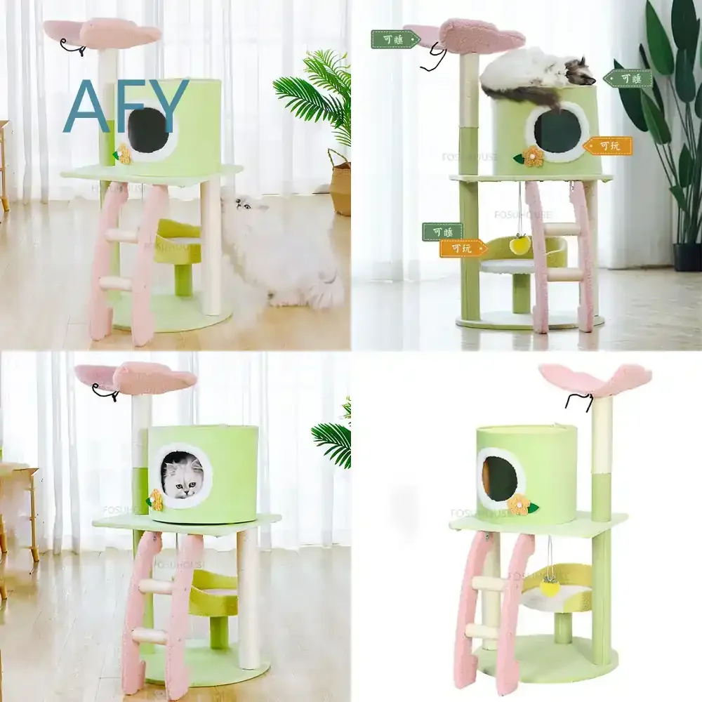 Japanese Style Fabric Cat Climbing Frame for Cat Tree for Cats for Kitten for Small Pets for Indoor Use Cat Jumping Platform