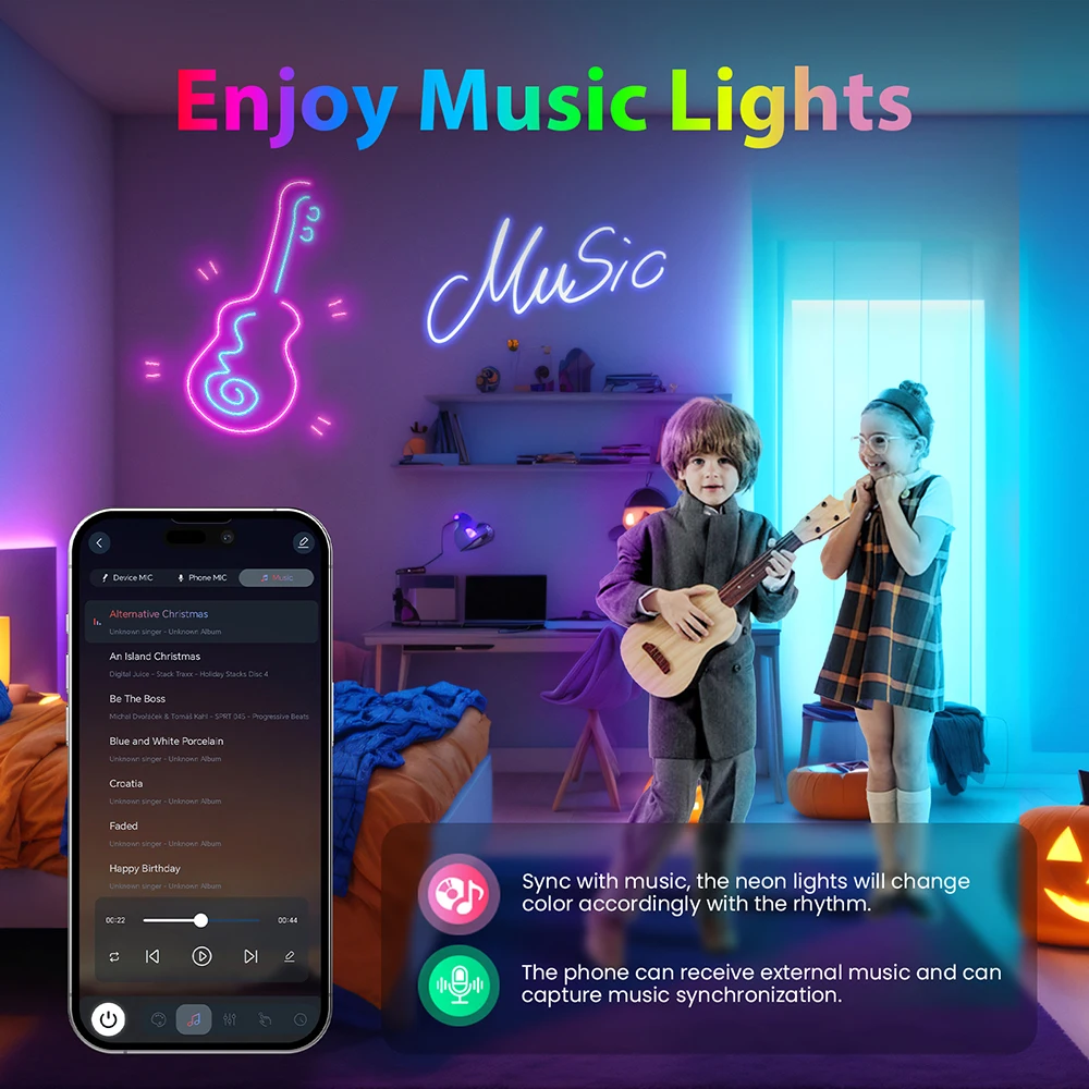 Bluetooth RGB LED Neon Strip Light 5V 3AA Battery Box 17Key 24key 44key Remote Control 108Leds/M 1M 2M 3M Waterproof Home Decor