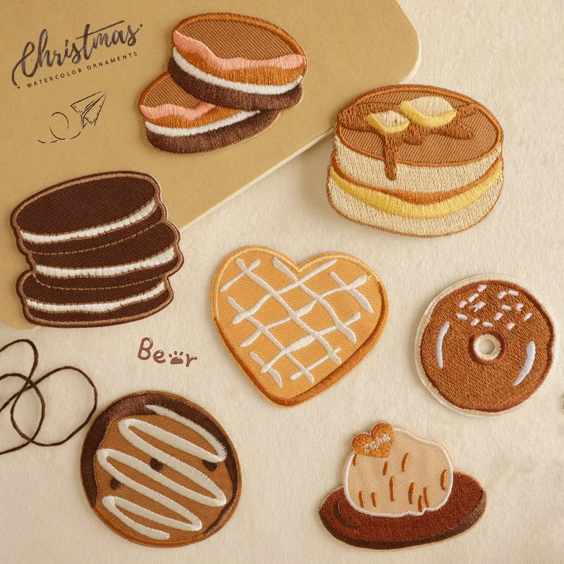 Food Cookies Embroidered Self-adhesive Patches for Clothes,Jackets,Jeans,Backpacks