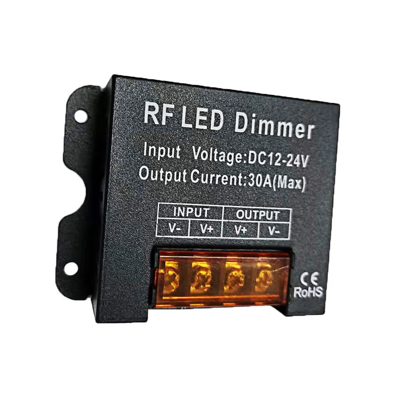 DC12-24V 30A Output Single Channel LED Strip Dimmer 3Key Wirelss RF Remote Control for Single Color 5050 3528 LED String Ribbon