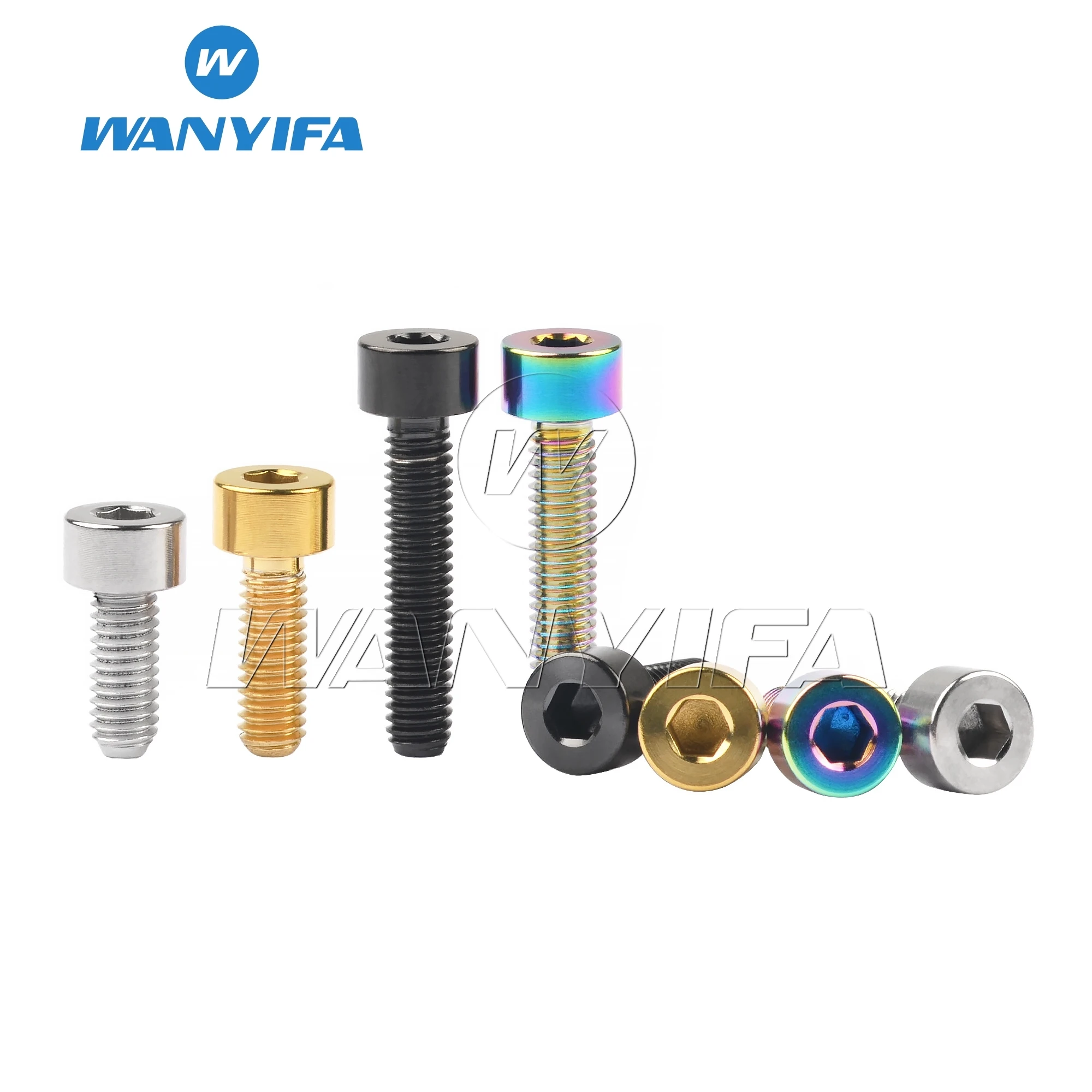 Wanyifa Titanium Bolt M3 M4X6/8/10/12/15/18/20Mm Hexagon Head Cap Screw with Column Head for Model Aviation