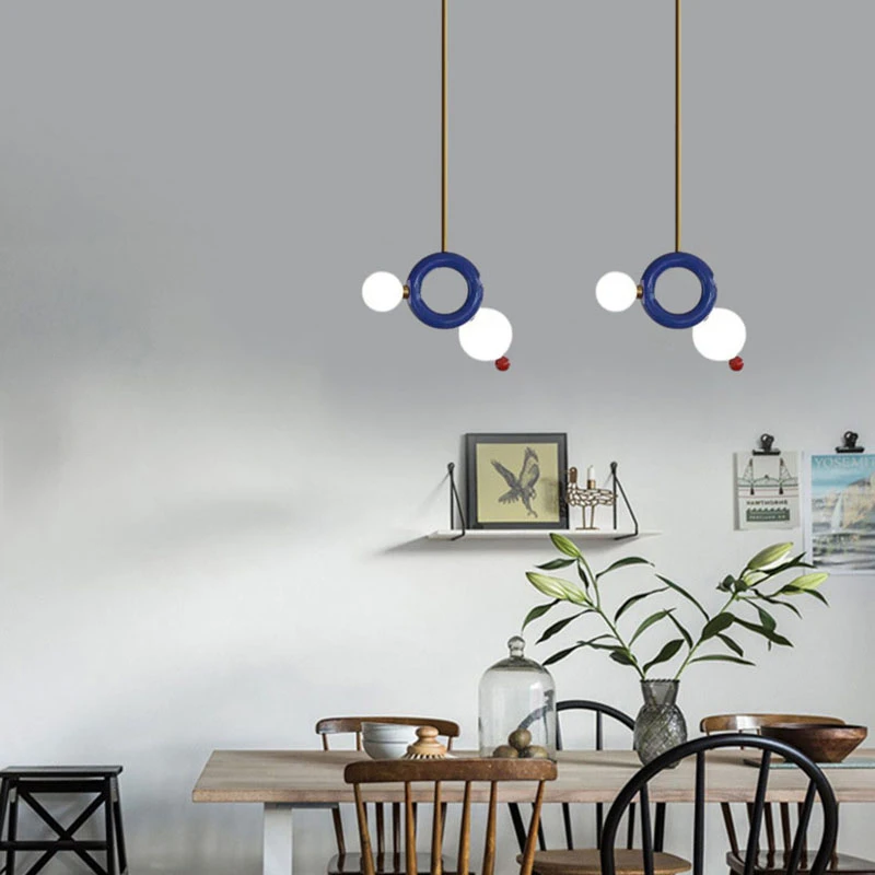 

Nordic Fashion Creative Iron Blue LED Decor Chandelier Bedroom Study Dining Room Living Room Lighting Fixtures Dropshipping