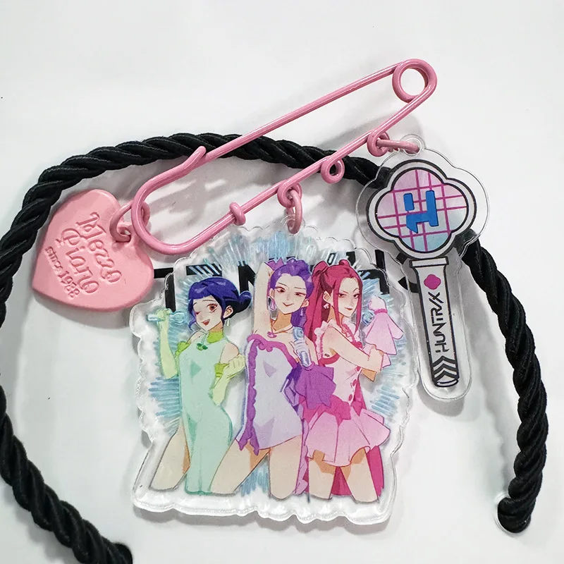 Kpop شيطان الصيادين Huntrix دبابيس الاكريليك مشبك دبابيس المينا دبوس مجوهرات على ظهره شارة المشجعين الموسيقى صديق المتحركة