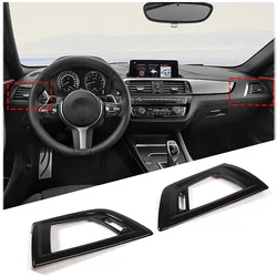 For BMW 1 2 Series F20 F21 F22 F23 2017-2019 ABS Carbon Fiber Center Console Side Air Conditioning Vent Outlet Frame Trim
