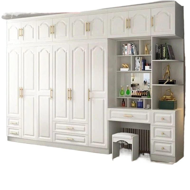 

Nordic modern dressing wardrobe, light luxury and pure white closet, three-dimensional carving free combination large-capacity