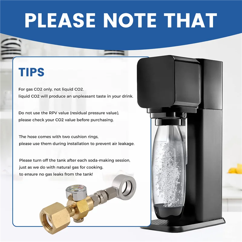 A05G-Soda Water CO2 Refill Adapter For Sodastream Quick Connect Cylinder DIN477 / W21.8-14 /CO2 Tank Valve