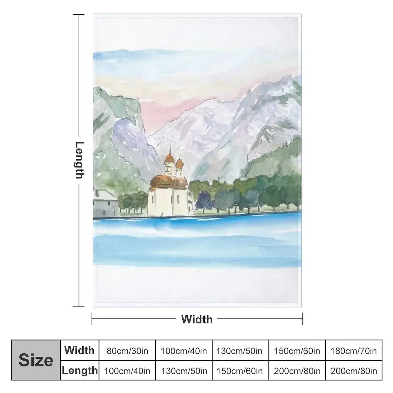 Saint Bartholomew Church Koenigsee with Watzmann Mountain Throw Blanket Furry Large Beach Hair Blankets