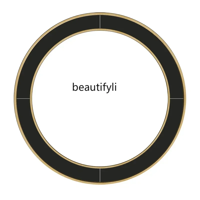 TTT  French mirror LED bathroom makeup with light porch mirror decoration French fireplace mirror round pendant