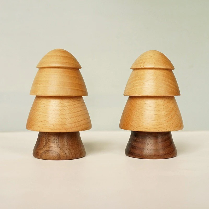 Creative Wooden Toothpick Holder Christmas Tree-shaped Toothpick Holder Living Room Dining Room Wooden Storage Box Kitchen Decor
