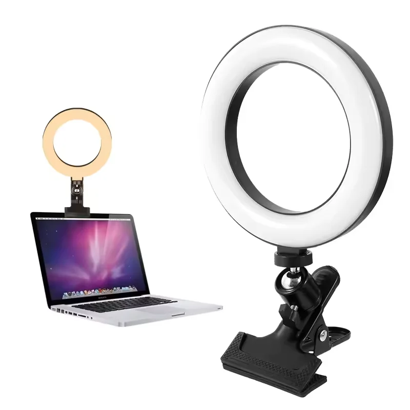 LED Selfie Ring Light 6-inch USB Plug 3-tone Lighting Photography Light Video Recording Live Broadcast Fill Light