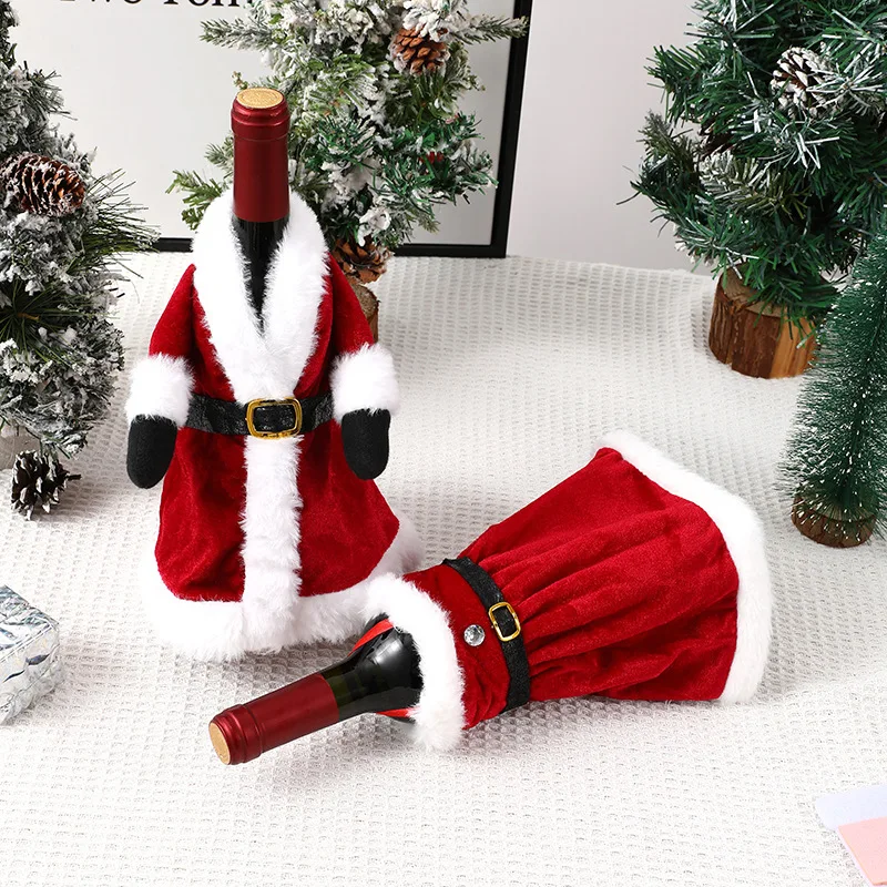

New Creative Red Wine Bag Christmas Dress Wine Bottle Cover Christmas Dress Wine Bottle Decoration Christmas Red Wine Cover