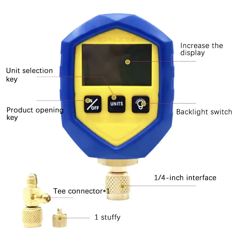 VG-89 مقياس الفراغ الرقمي مقياس الضغط المطلق الرقمي الإلكتروني عالي الدقة مقياس الضغط عرض مقياس الفراغ #5