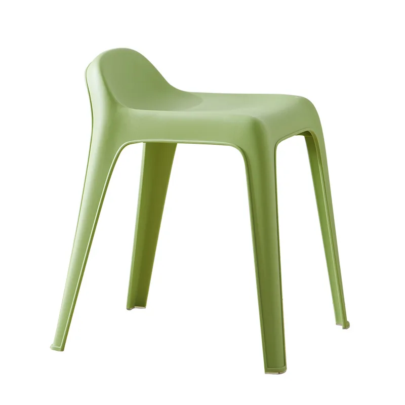 Household living room plastic stool low backrest milk tea shop adult equal stool simple dining room color small dining chair