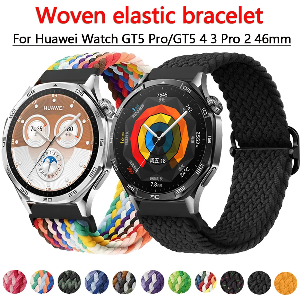 22mm 20mm Nylon Strap for Huawei Watch GT5/GT5 4 3 Pro 46mm Elastic Bracelet Belt for Samsung Galaxy Watch 7 6 classic 5 4 Band