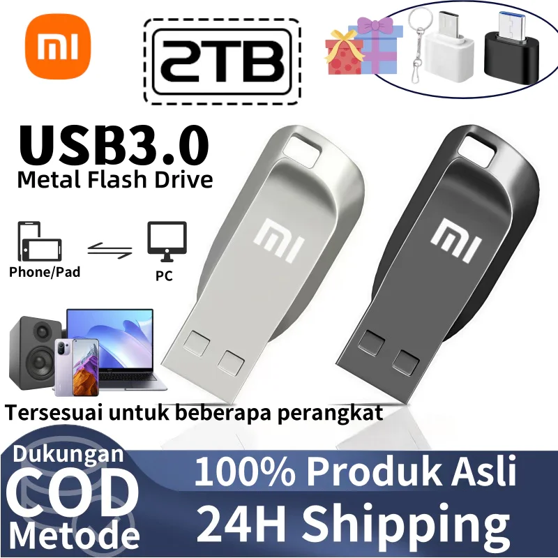 Xiaomi 2TB Metal USB 3,0 Memoria USB Pen Drive Pendrive USB Flash Drive 1TB de alta velocidad Cle USB Flash Memory Key USB Drive para PC