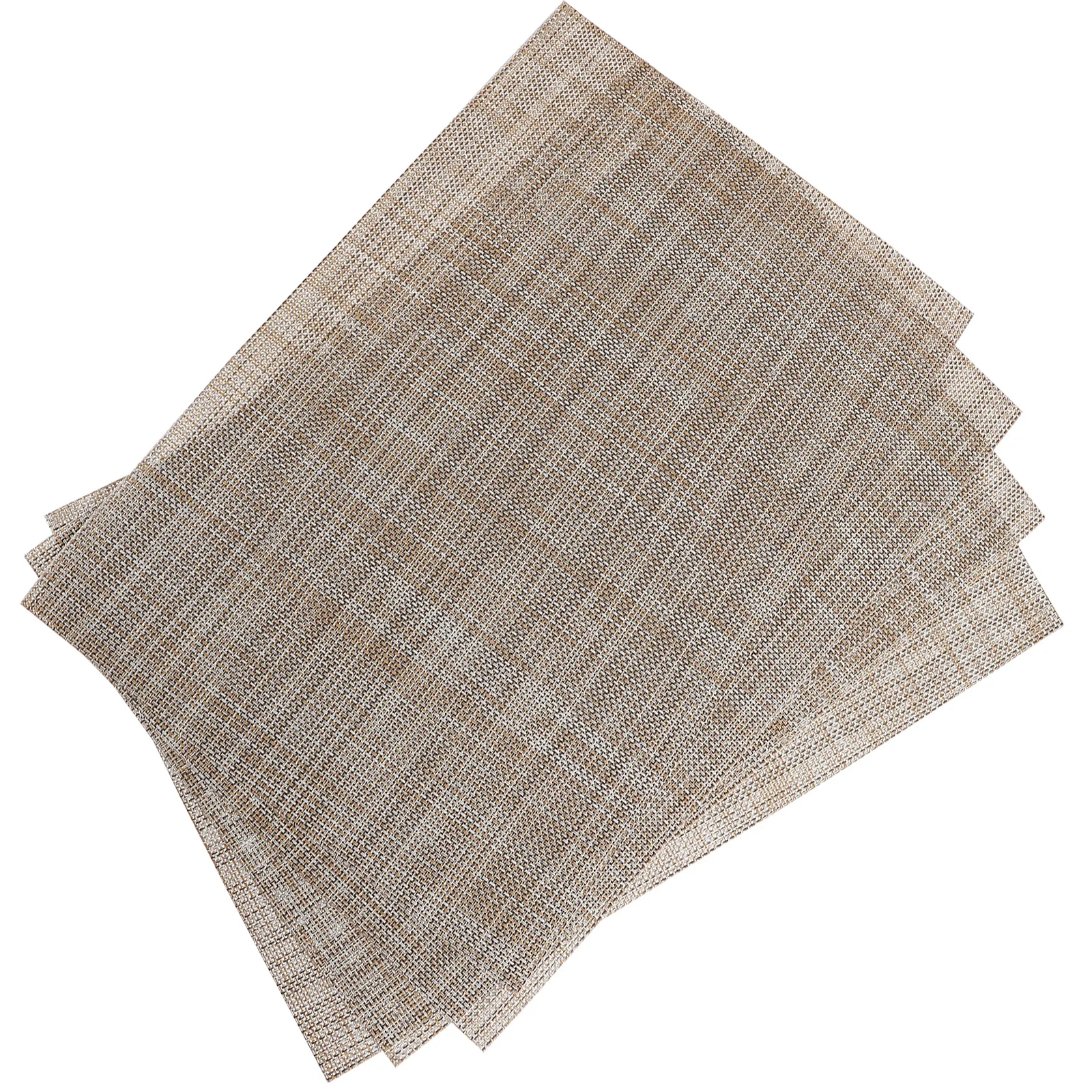 

4pcs Pvc Placemats Waterproof Insulated Table Mats Rattan Woven Design Home Decor Dining Table Party Rectangular Mat Easy Clean