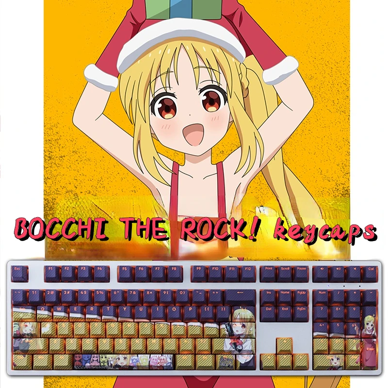 

BOCCHI THE ROCK! Ijichi Nijika anime game light-transmitting keycap PBT sublimation 108 keys for mechanical keyboard