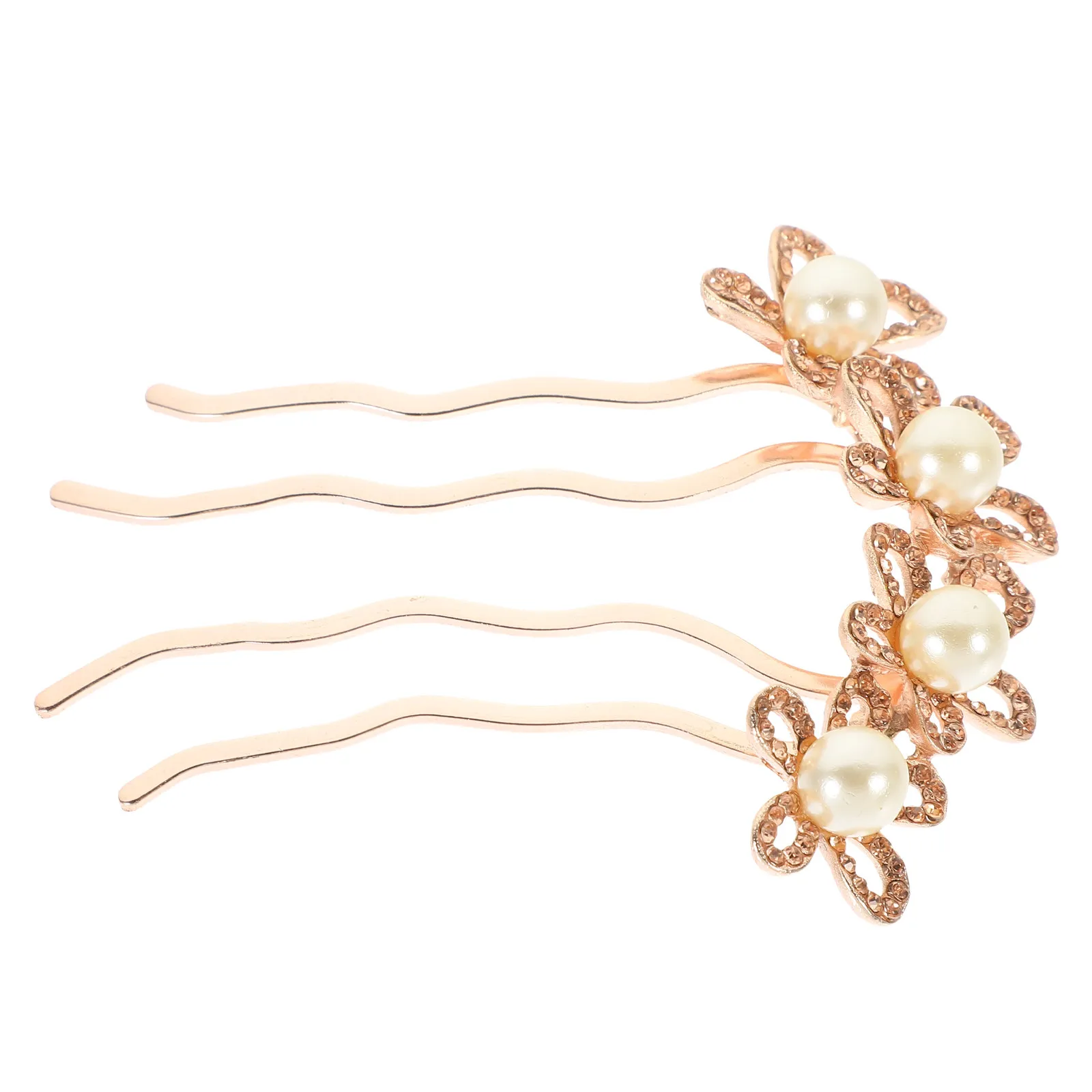 Rhinestone Pearl Flower Hair Pin Wedding Bridal Hair Clip for Brides Bridesmaids Elegant Formal Hairstyle Decoration Accessories