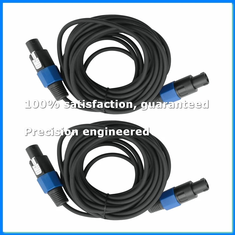 2PackX(2 Pack 25 Ft Male Speakon to Speakon Cables, Professional 12 Gauge AWG Audio Cord DJ Speaker Cable Wire with Twist Lock)