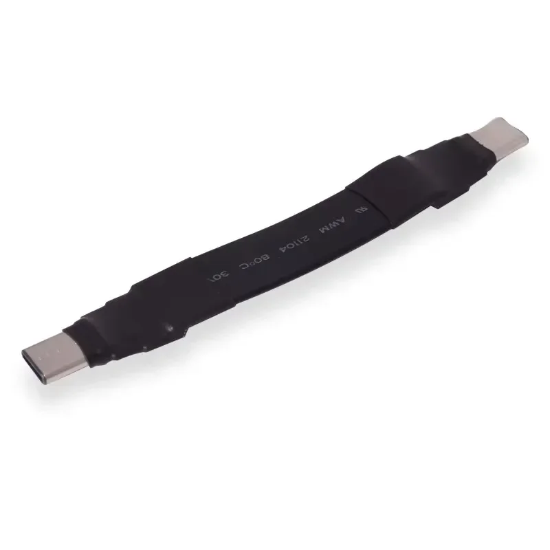 USB 3.2 USB-C Type C 3A 20Gbps EMI Shielding Built-In Flat Cable Male/Male Extension Gen2x2 20G/bps for High-Speed Data Transfer