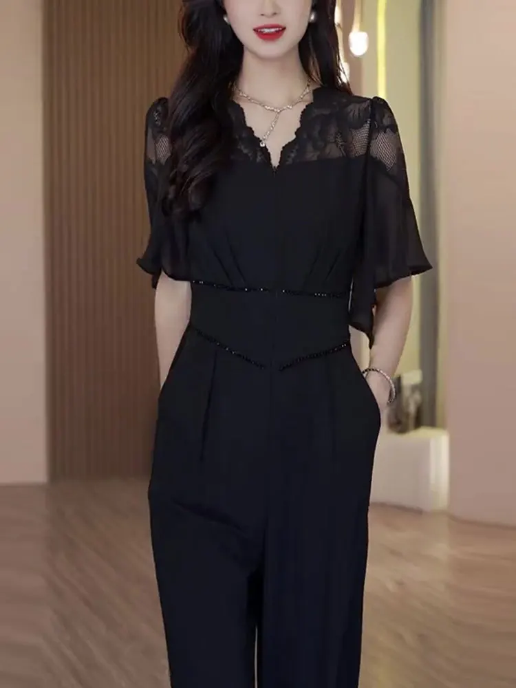 

Летний облегающий костюм-тройка с широкими брюками и монокини для женщин больших размеров, прямой крой