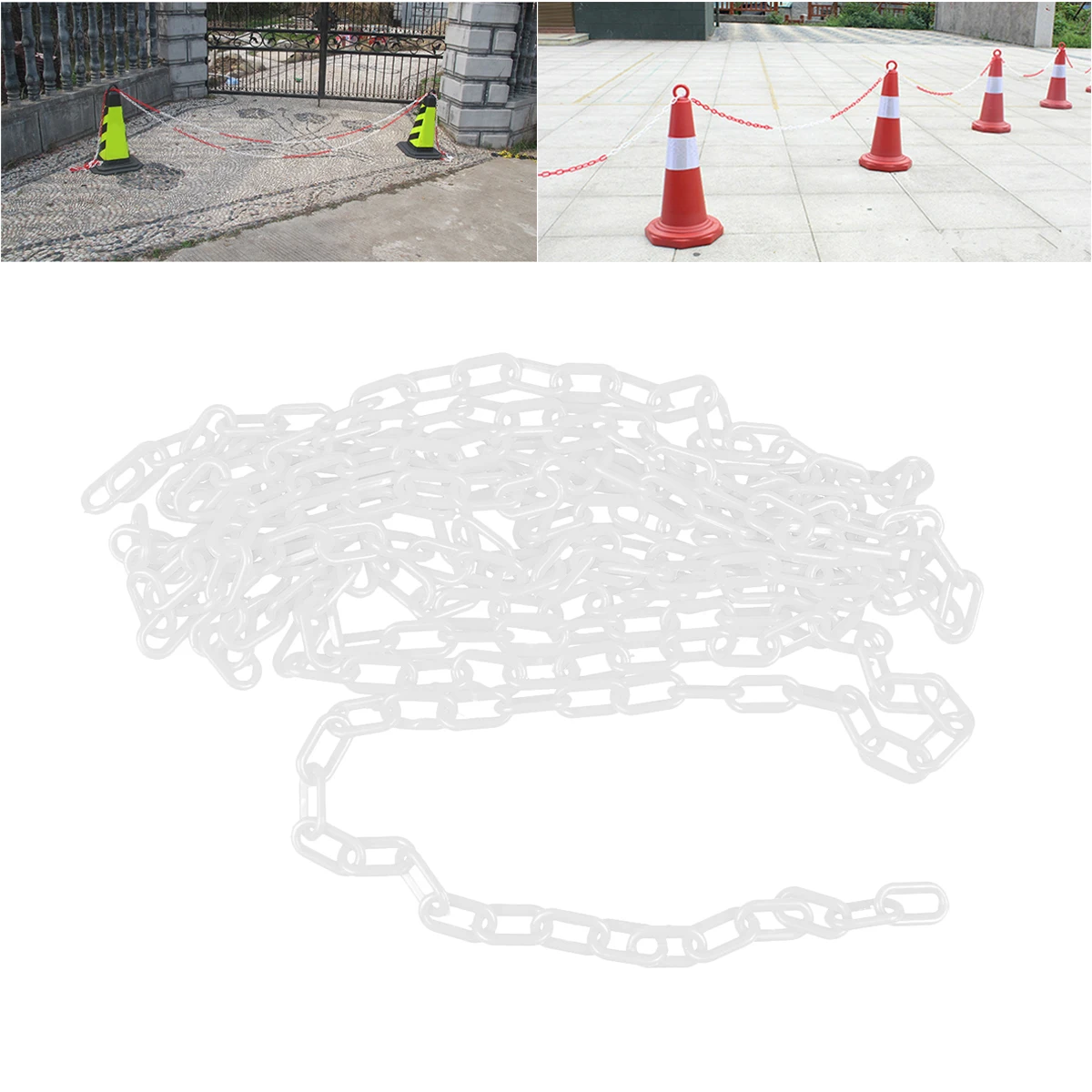 Secure Link Cone Safety Barrier Chain Caution Tape Outdoor Plastic Chain The Fence