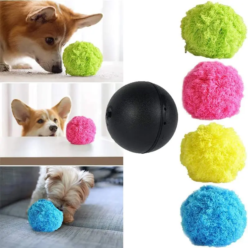 Robot de barrido con bola de pelo transfronteriza, aspirador automático, juguete de peluche para perros, bola rodante eléctrica, suministros para mascotas, accesorios para perros