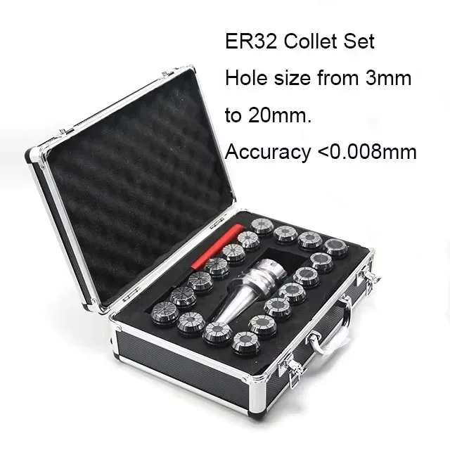 High Precision BT40 ER32 CNC Milling Machine Tools 18pcs ER Clamping Collet Spring Set 3mm-20mm Tool Holder With High Accuracy