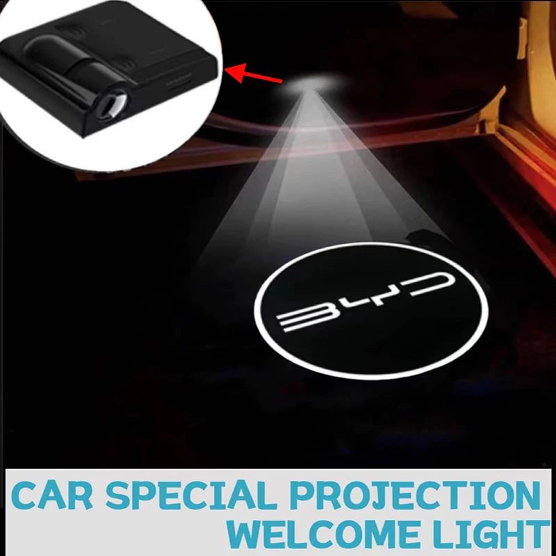 

LED Car Logo Lights Auto Door Laser Projector Welcome Decor Light Car Accessories Laser Emblem Lamp Kits for BYD ATTO3 YUAN PLUS