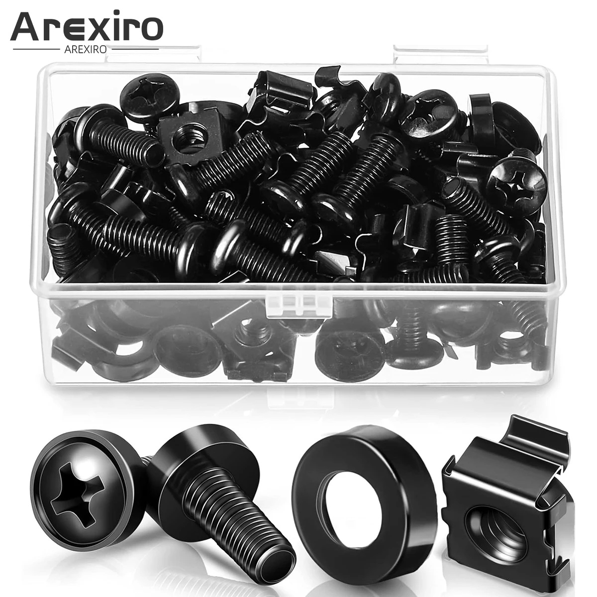 

50 комплектов винтов для монтажа в стойку M6 x 16 мм и клецовых гаек — винты для серверной стойки из нержавеющей стали с нейлоновыми шайбами