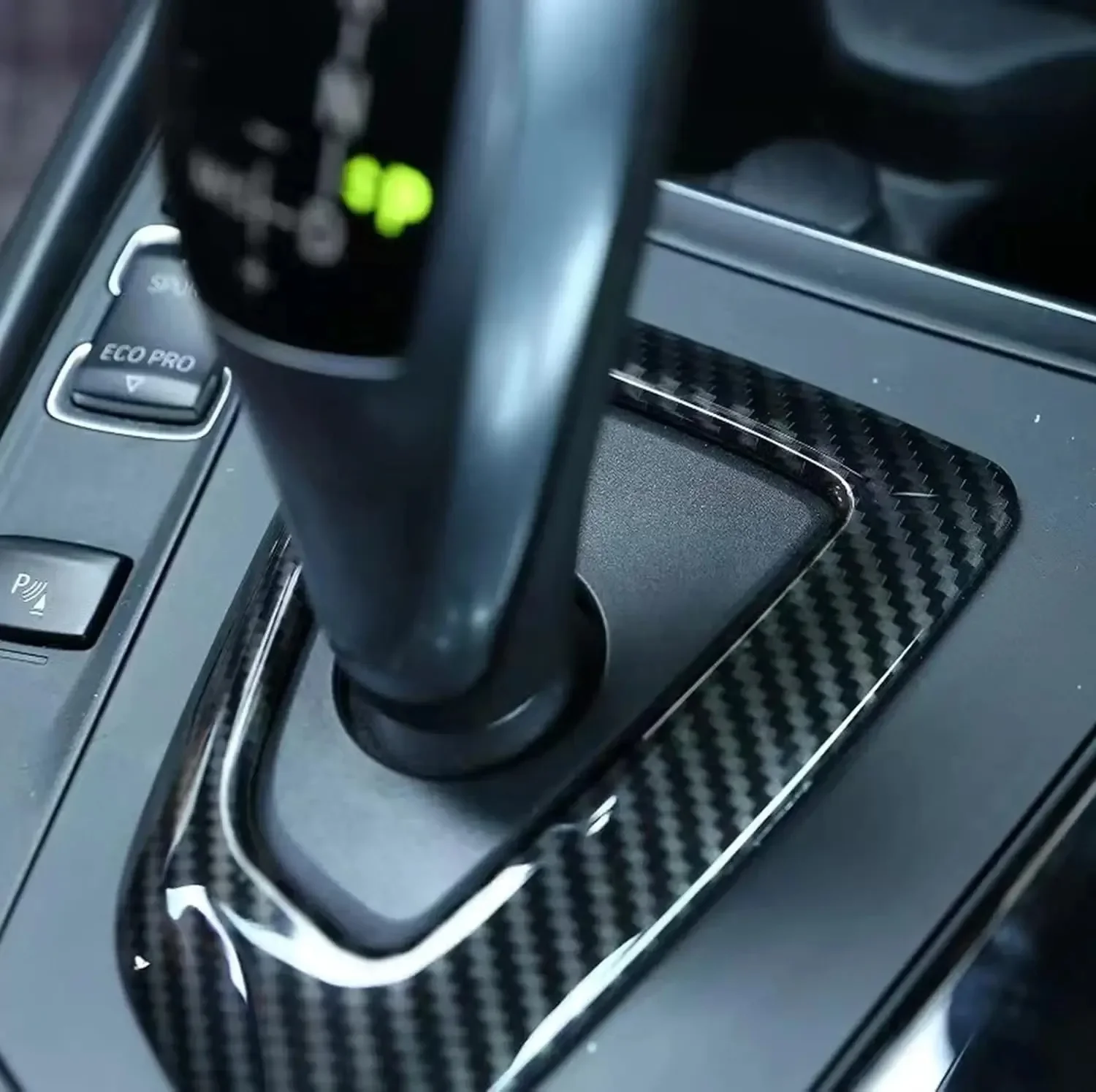 LHD ألياف الكربون وحدة التحكم المركزية التحول رئيس قاعدة لوحة مناسبة لسيارات BMW F10 F20 F22 F30 F32 F34 F36 #4