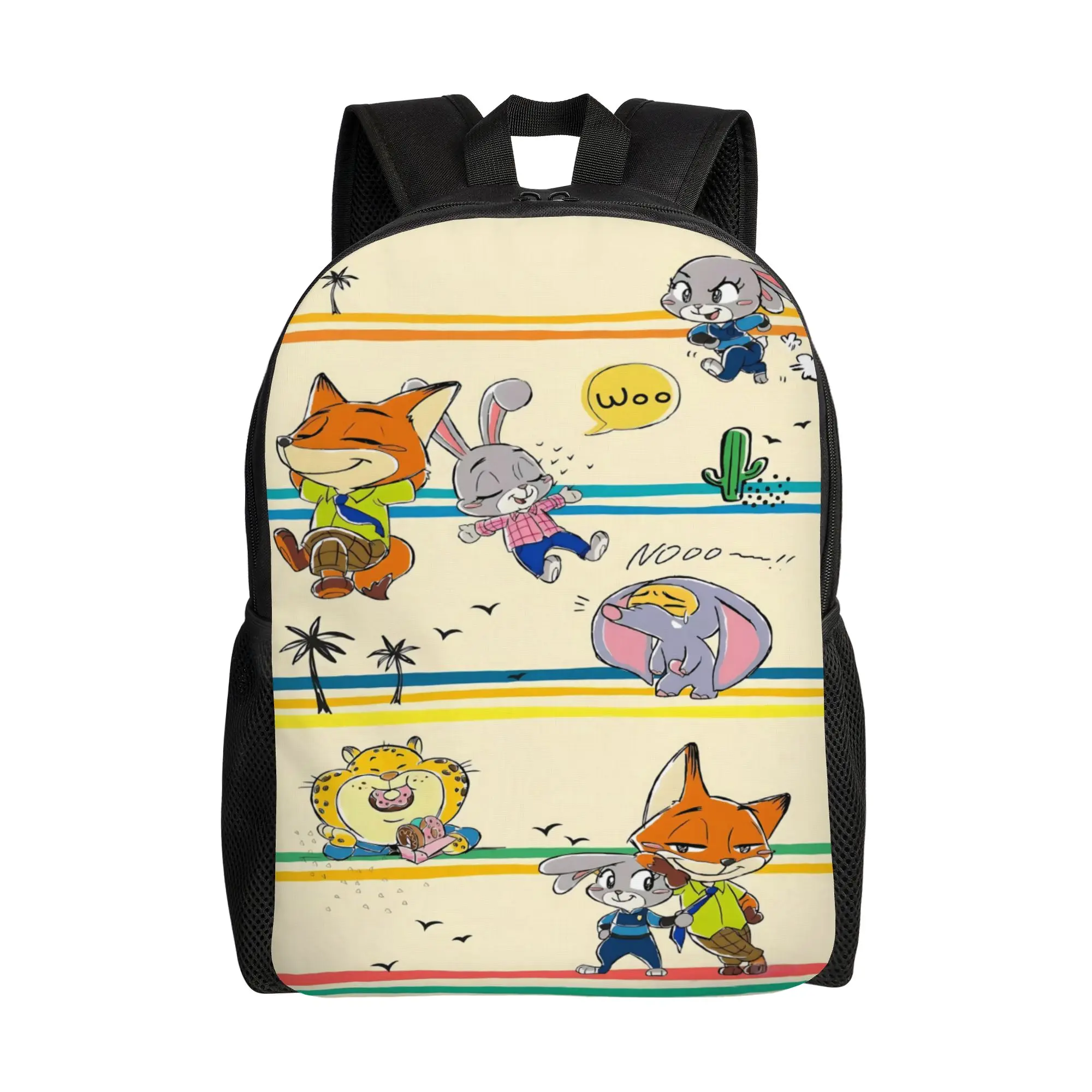 

first day of school Backpack Disney Zootopia 2 Daypack Cartoon Judy Nick with friends Portable Journey Zipper Closure Rucksack
